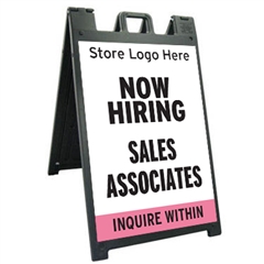 Sales Hiring A-Frame with Store Logo