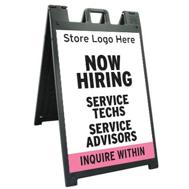 Now Hiring A-Frame with Store Logo