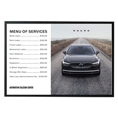 Poster- Collision Center Menu of Services-Volvo